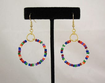 mardi gras hoop earrings