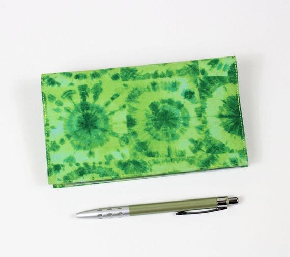 Green Checkbook Cover for Duplicate Checks with Pen Holder