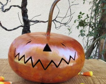 Halloween Gourd Jack O Lantern Primitive Pumpkin Decoration
