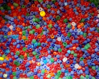 1 Pound Mixed Seed Beads- Destash- Multi Colored- Huge Mix