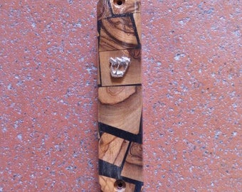 Olive wood mezuzah from the Holy Land No.04