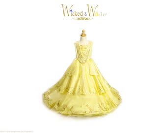 Belle Costume Adult New Beauty and the Beast - 2017 Belle Costume for Women, Emma Watson Belle dress for Prom Dress, Halloween cosplay