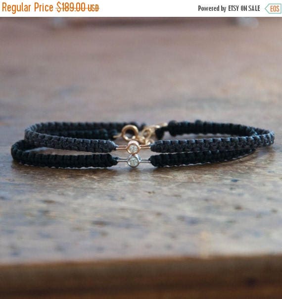 SALE Diamond Friendship Bracelet in 14k solid gold