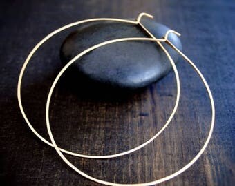Thin Gold Hoop Earrings, Medium, Large, XL, Really Big