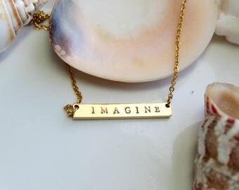 Personalized Necklace - Bar Necklace - Personalized Gift For Her - Gift For Mom - Initial Necklace - Rose Gold Necklace - Family Necklace