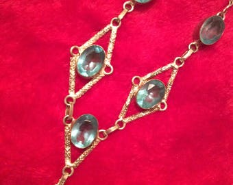 Blue topaz necklace sterling silver/6 Stones