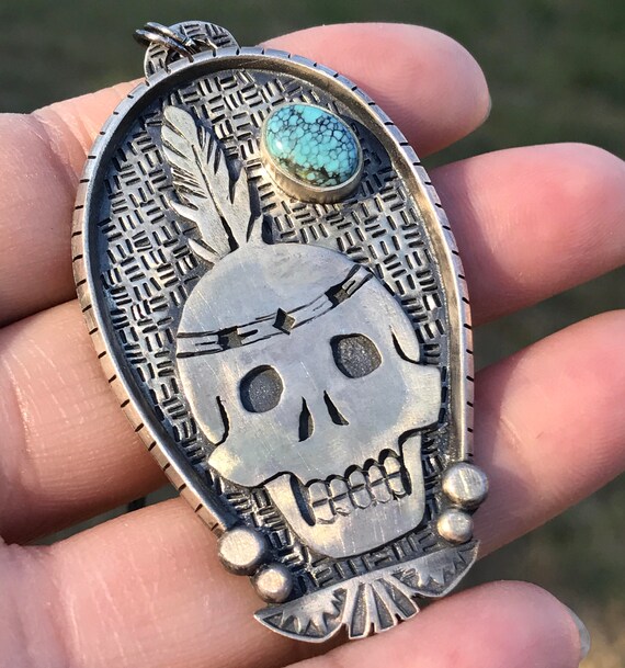 Turquoise and Sterling Silver "Ancestors" pendant