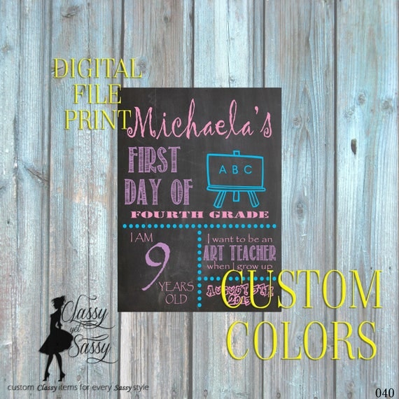 First Day Of School Chalkboard Sign 040