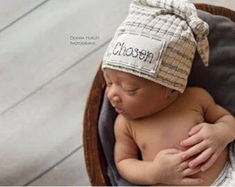 WHITE GREY STRIPE : Headband, hat, newborn hat, baby hat, hospital hat, newborn headband, newborn pant, boy hat, girl hat