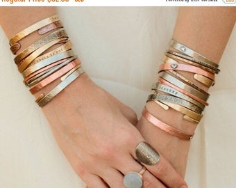 BACK 2 SCHOOL SALE Personalized / Custom Hand Stamped / Graduation Gift / Custom Message / Cuffs / Unique Gift / Personalized Jewelry / Birt