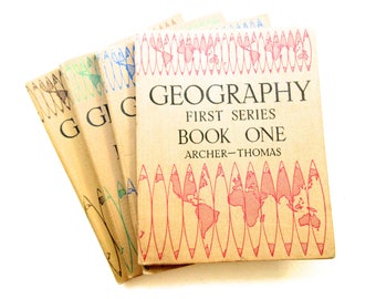 Collection of 4 x Vintage Geography School Reference Books