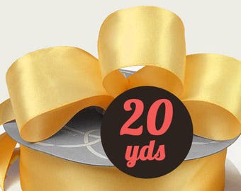 Satin Buttercream Yellow Ribbon - 7/8" wide at 20 yards