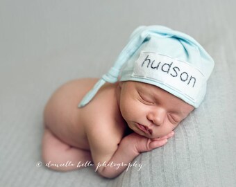 newborn boy photo outfit - newborn boy hat - baby name hat - newborn photo prop - baby boy coming home outfit - personalized baby hat
