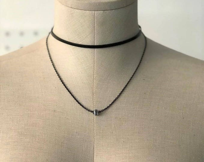 Choker,leather choker,black choker,boho jewelry,bohemian jewelry,leather jewelry,women jewelry,boho necklace,bohemian necklace,layer choker