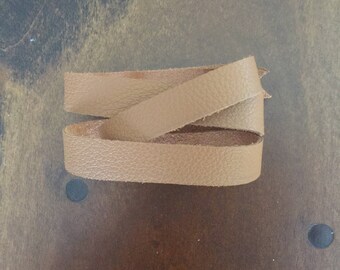 Caramel leather triple wrap bracelet