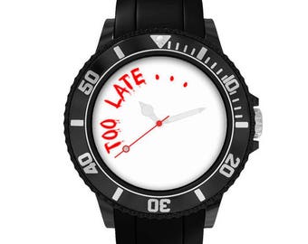 Montre noire, tête de mort "LiliRock"