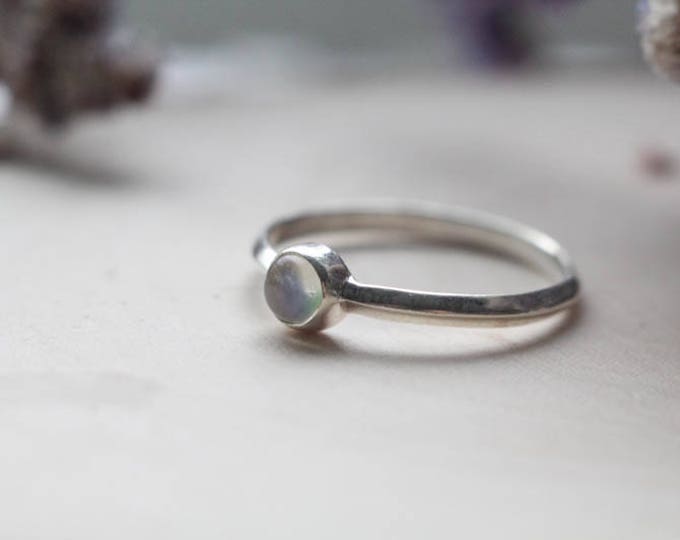 Moonstone Silver Ring, Moonstone Engagement Ring, Anniversary Ring, Vintage Delicate Ring, Wedding Moonstone Ring, Gift For Her, under 20