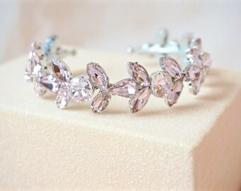 Pink Rhinestone Cuff Bracelet,Pink Bridal Cuff,Pink Wedding Cuff,Pink Crystal Cuff,Pink Jewelry,Pink Bracelet,Bridal Cuff Bracelet