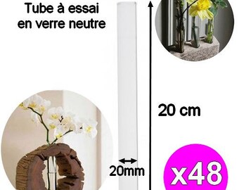 x 48 pieces 20cm width 20mm glass Test Tubes
