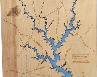 Georgia lake map | Etsy