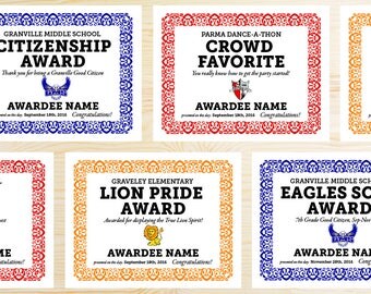 school awards certificates