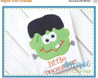 40% OFF 191 Trick or Treat Halloween Little Monster Frankenstein applique digital design for embroidery machine by Applique Corner