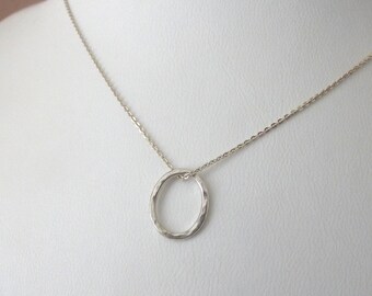 25P OVAL NECKLACE IN BLUE DENIM BLACK LEATHER-THREADED CHAIN