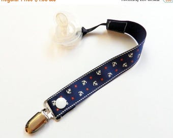 SUMMER SALE EVENT Baby boy pacifier clip Anchor Pacifier Clip for baby boy,nautial baby gift,baby boy shower gift ready to ship
