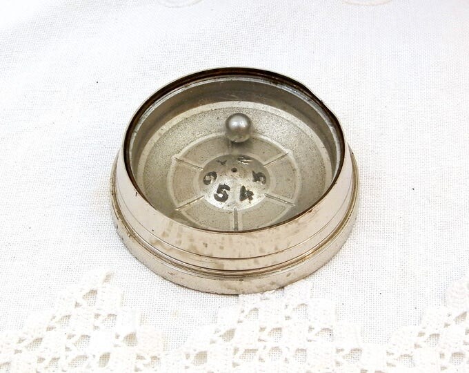 Vintage 1950s Pocket Metal Roulette Game Made in France, Steel Ball Casino Toy, 50s French Dexterity Puzzle, Pocket Game by Securitas