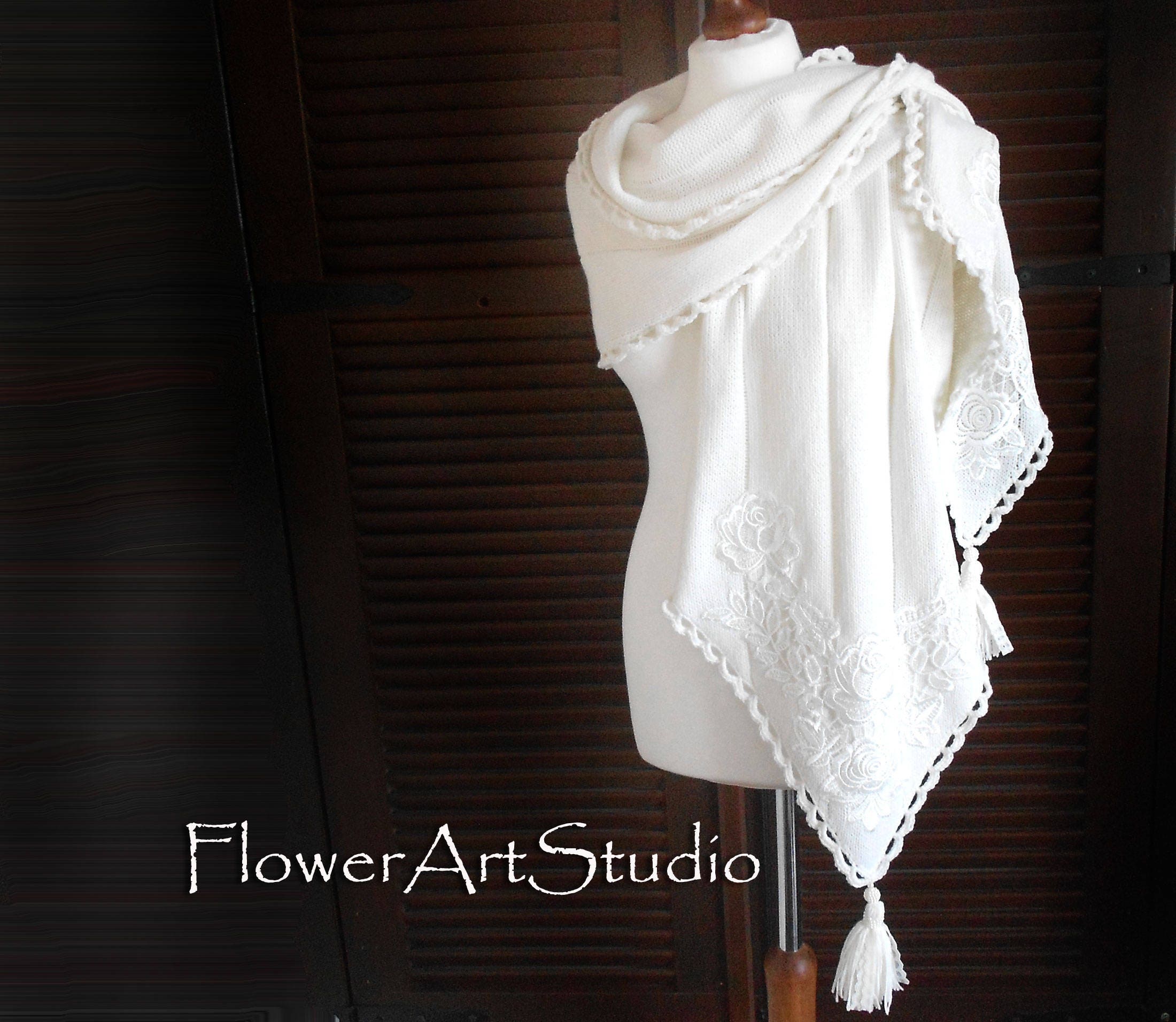 white bridal wrap