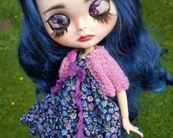 Pansy - OOAK custom Blythe with handpainted eyechips and lovely outfit and shoes