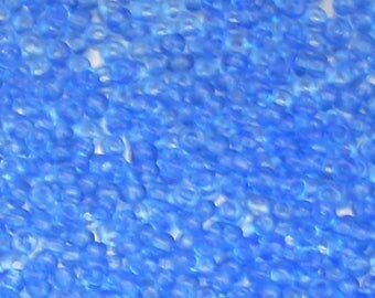 transparent Navy Blue round bright seed beads 10 grams
