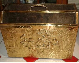 Vintage Brass Magazine Rack