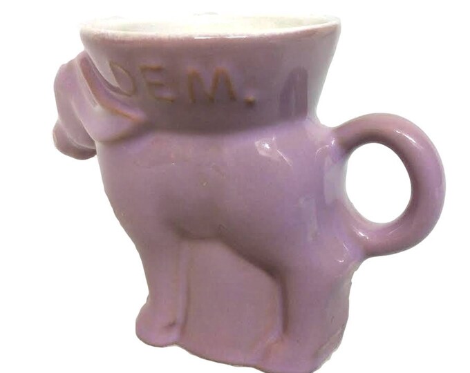 1983 Political Mug Frankoma Pottery, Lilac Coffee Mug, Donkey Coffee Cup