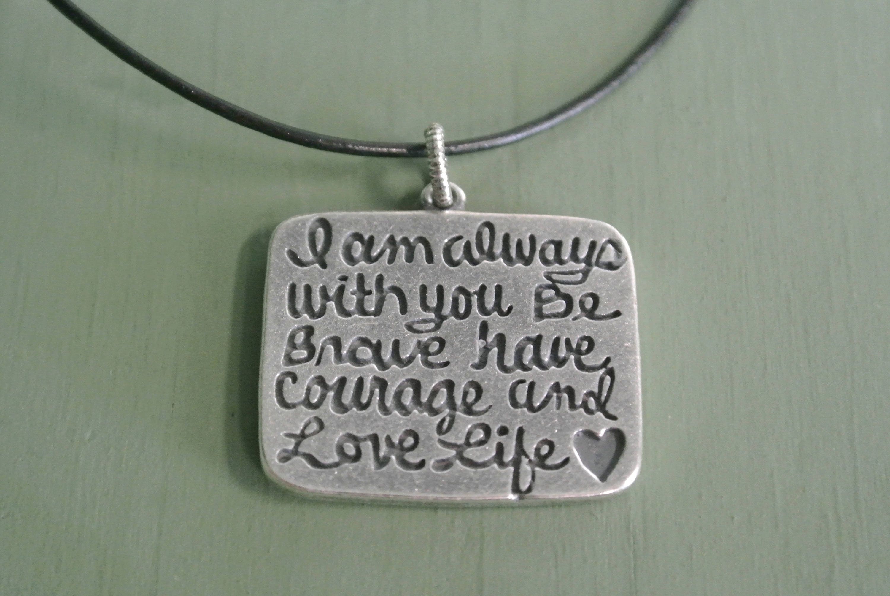 Tree Life Quote Necklace Leather Mother Daughter Gift Quote "I