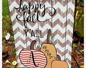 Fall Garden Flag - Yard House Flag -Home Garden Fall Flag -Happy Fall Y'all Flag -Fall Pumpkin Flag