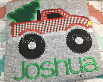 monster truck christmas shirt