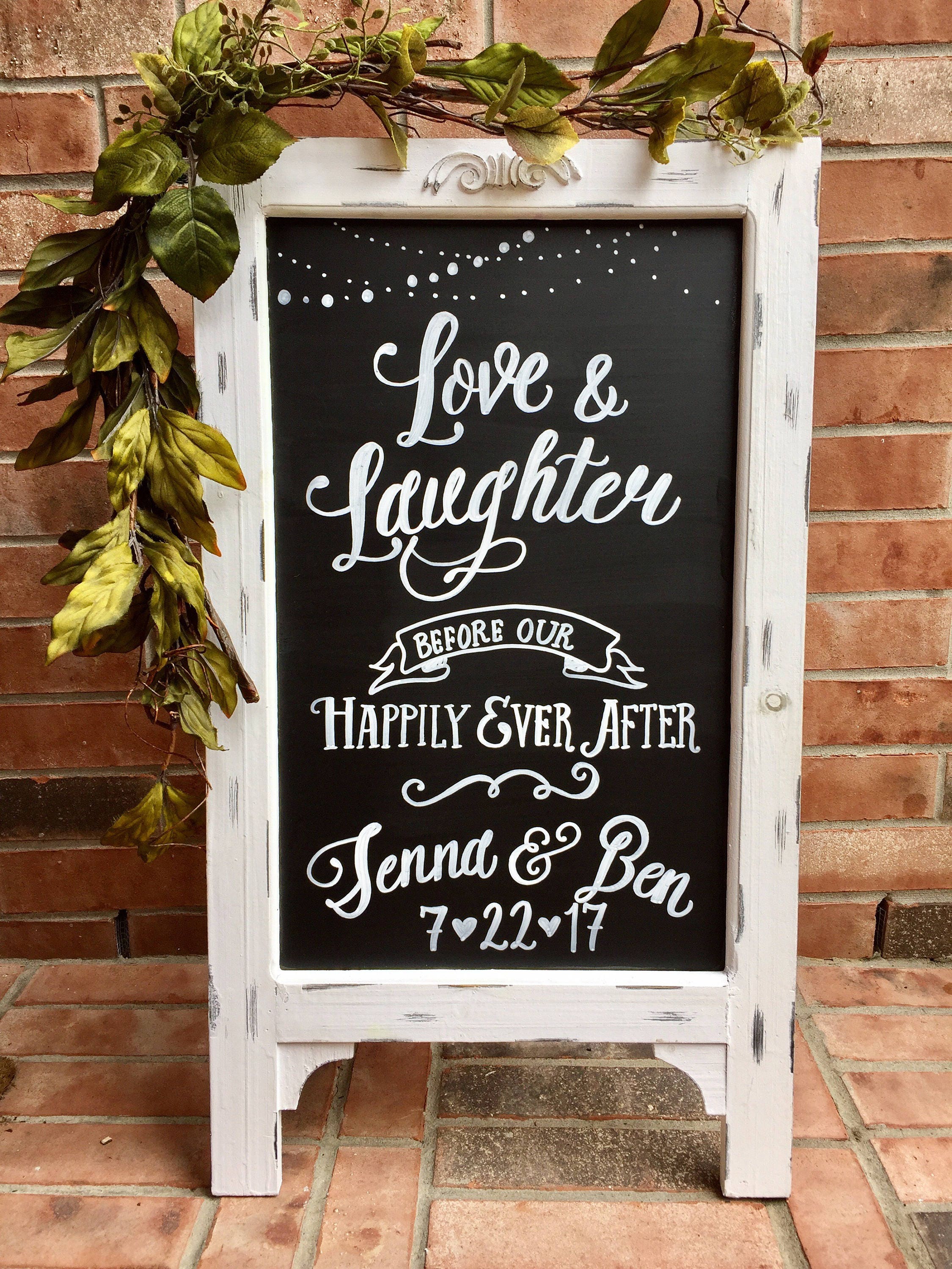 Rehearsal Dinner Chalkboard Sign Easel Wedding Chalkboard
