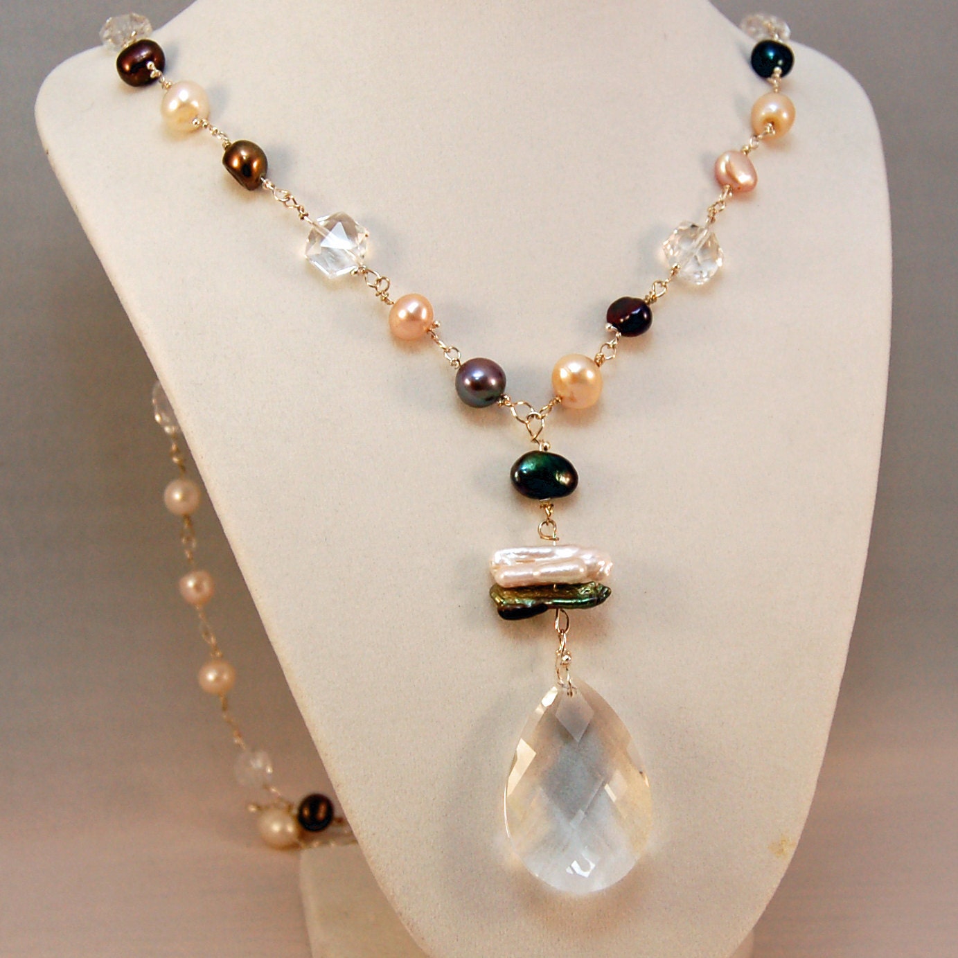 Oxidized bronze leaf and chain dangle earrings