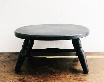 Small Footstool / Vintage Footstool / Black Stool / Black Foot Stool / Farmhouse Stool / Country Stool / Farmhouse Decor / Kids Step Stool
