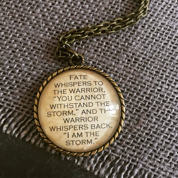 FREE SHIPPING - **NEW** Fate Whispers To The Warrior - Big 30mm Bronze Lace Necklace - Unique - Vintage - Gorgeous Gift