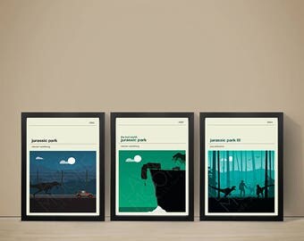 Jurassic Park Movie Posters - Set of Prints, Movie Poster, Movie Print, Film Poster, Jurassic Park Poster, A3