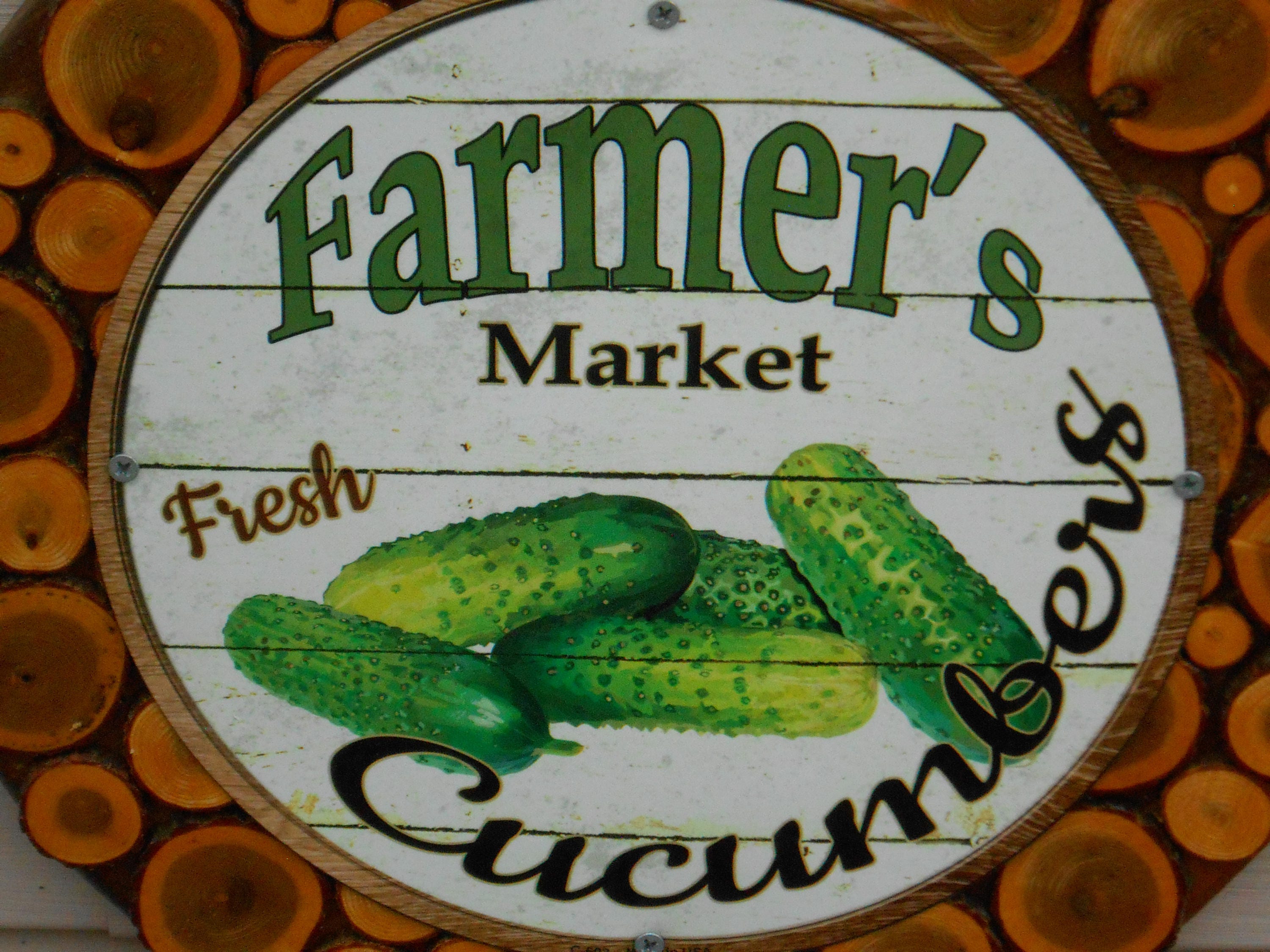 Farmers Market Cucumbers for Sale Sign...