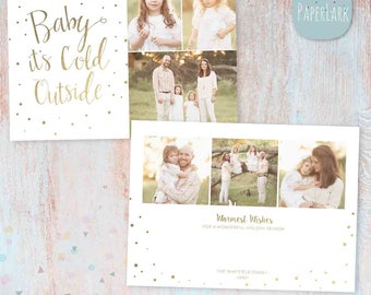 Christmas Cards Template - Christmas Photo Card - Photoshop template - AC073- INSTANT DOWNLOAD