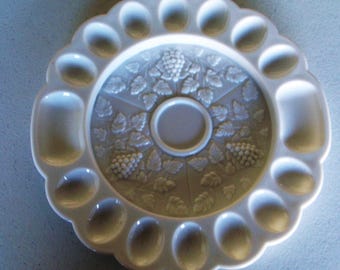 Westmoreland Egg Plate With Grape & Leaf Design
