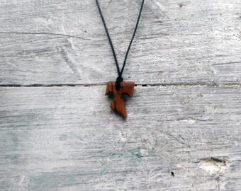 Tau Cross Crucifix made of olive wood 1s