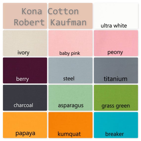 Robert Kaufman Kona Cotton Solid Colors By the Yard