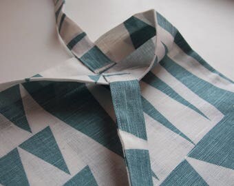 Triangles Tote - Modern Linen Tote Bag - Hipster Linen Tote