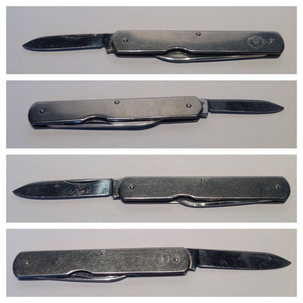 1930s John Watts of Sheffield Stainless Steel 2 Blade Pocket Knife