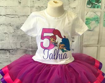 Shimmer and Shine tutu, Shimmer and Shine birthday, Shimmer and Shine birthday shirt, Shimmer and Shine birthday outfit,